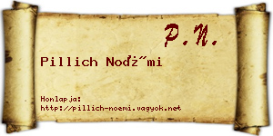 Pillich Noémi névjegykártya